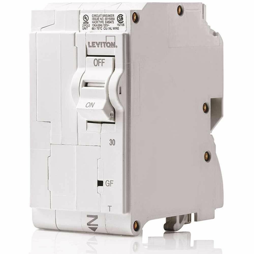 Leviton R03-LB230-GFR Branch Circuit Breaker GFCI 2-Pole 30 Amp 120Volt/240-Volt