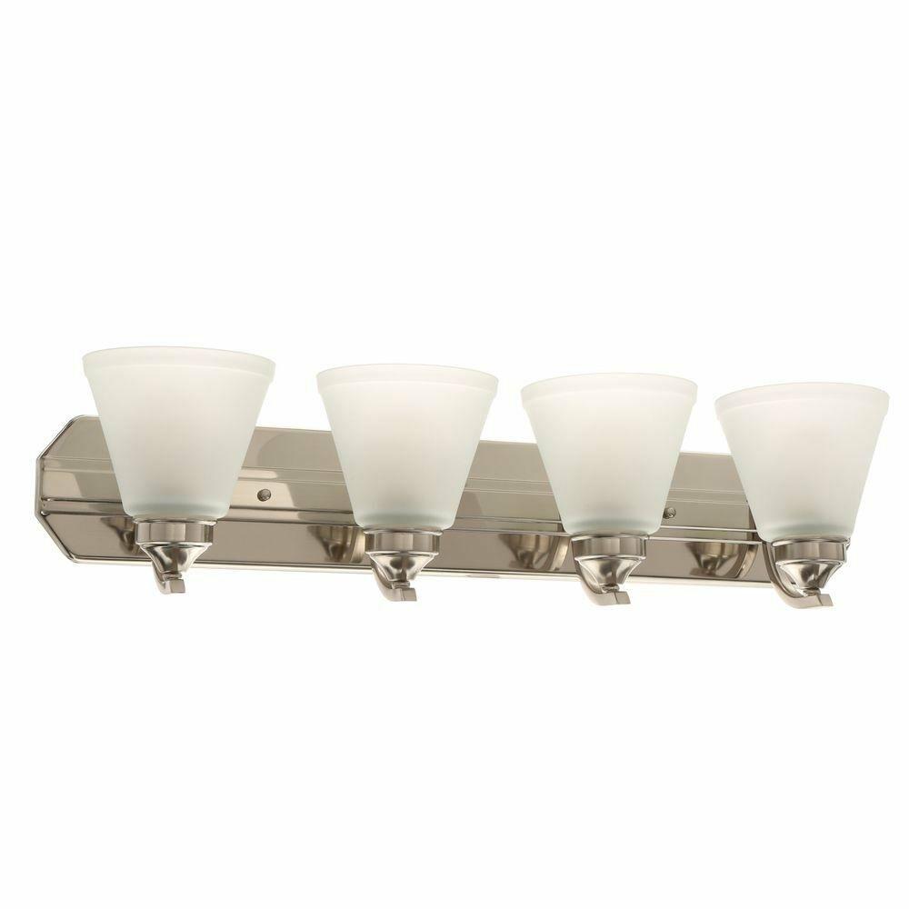 Hampton Bay 4-Light Brushed Nickel Bath Light #261568