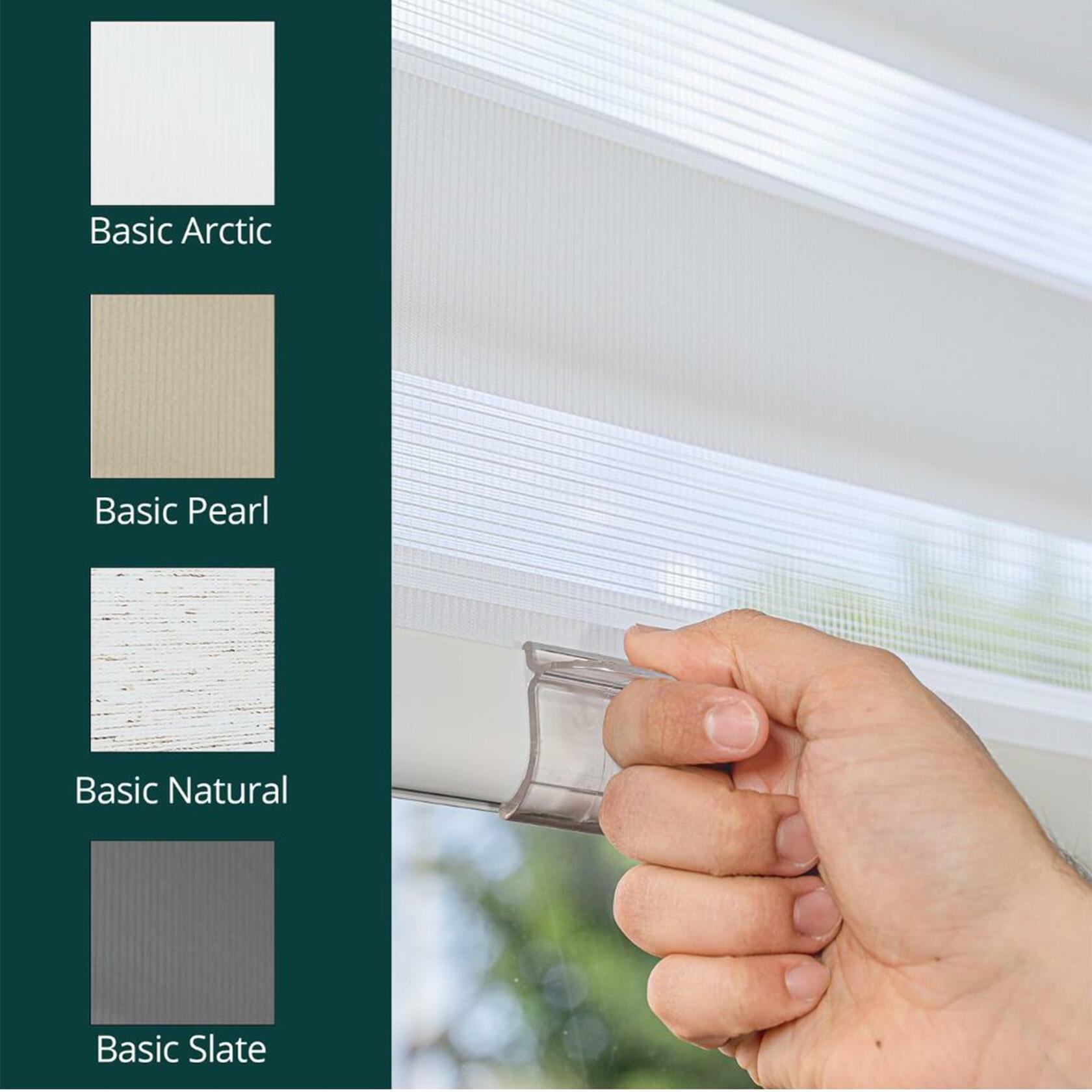 CHICOLOGY Zebra Blinds, Roller Window Shades, Blinds for Windows, Roller Shades for Windows, Window Shades for Home, Window Shades, Pull Down Shades for Windows, 47" W X 72" H, Basic Arctic