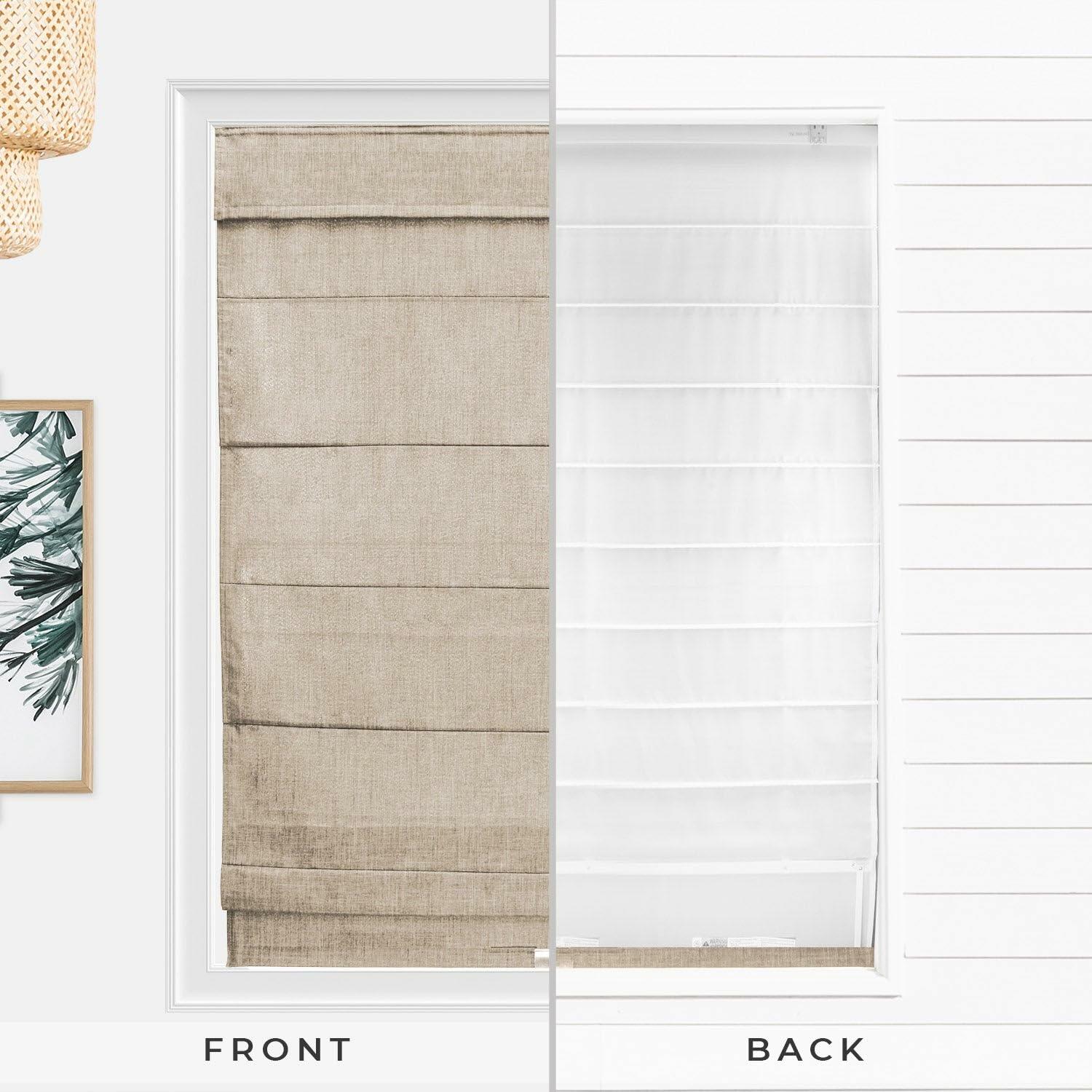 CHICOLOGY Roman Shades for Windows, Window Treatments, Roman Shades, Roman Window Shades, Room Darkening Shades, Window Shades, 32" W X 64" H, Belgian Flax (Privacy & Light Filtering)
