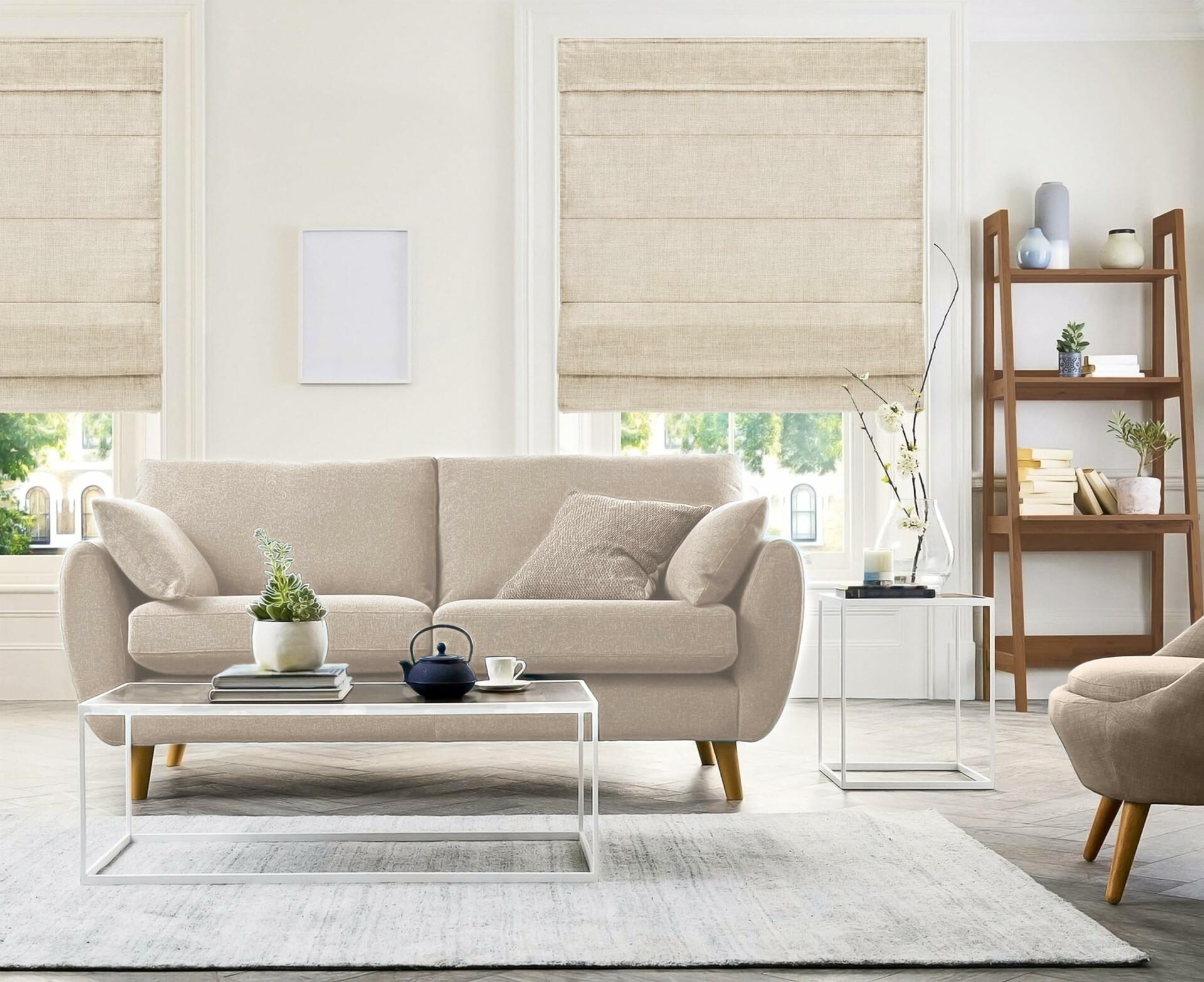 CHICOLOGY Roman Shades for Windows, Window Treatments, Roman Shades, Roman Window Shades, Room Darkening Shades, Window Shades, 24" W X 72" H, Belgian Flax (Privacy & Light Filtering)