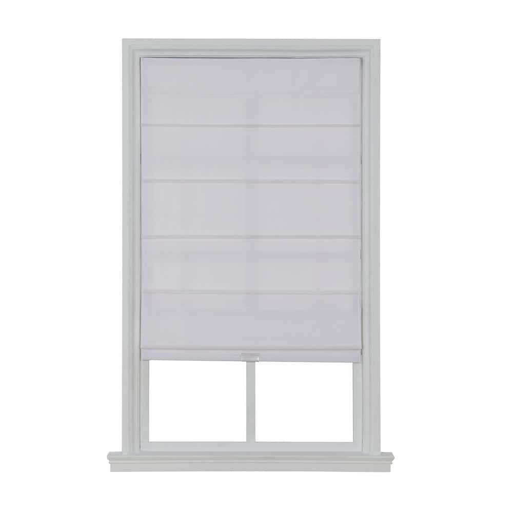 Cordless Light Filtering Fabric Roman Shade 30X64 White