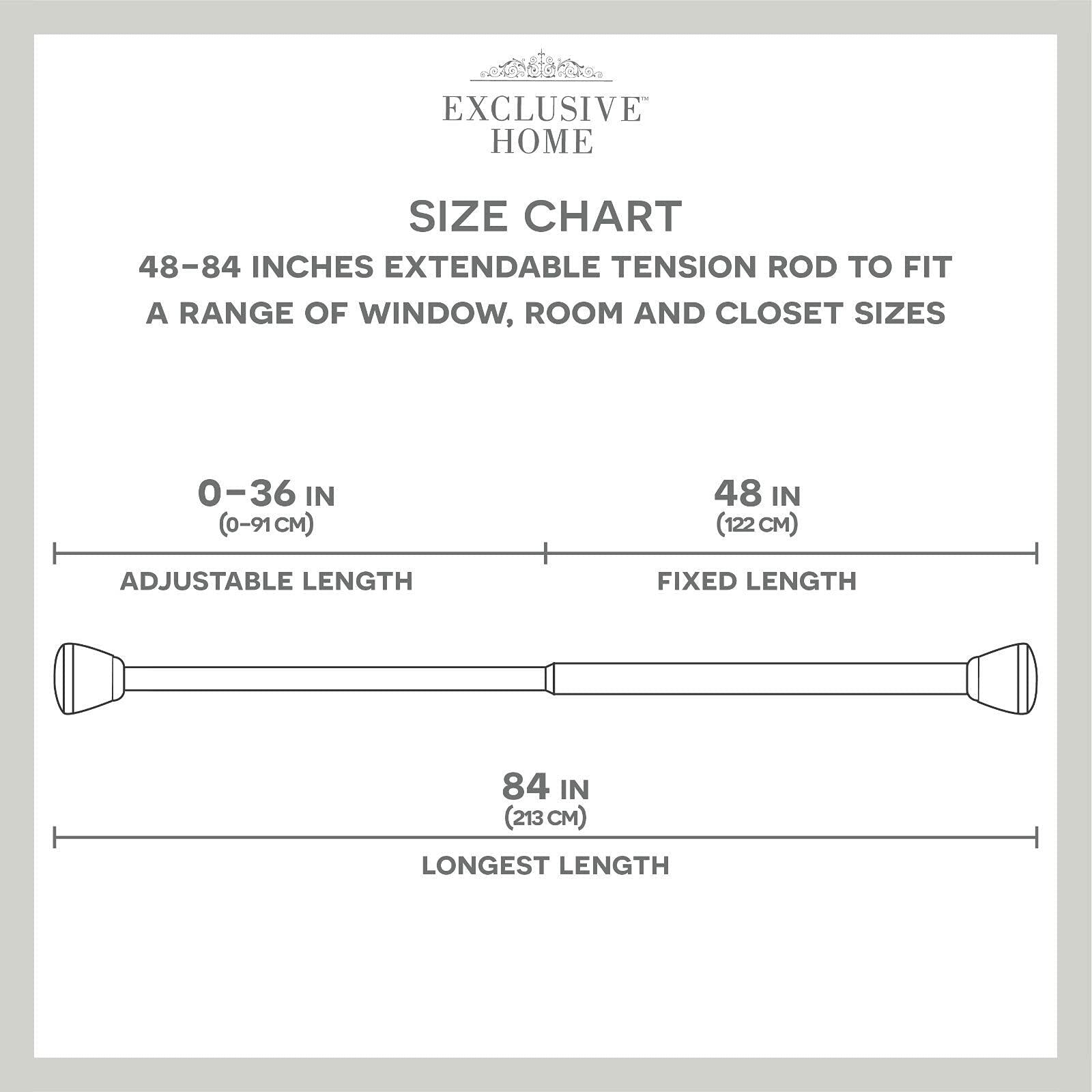 EXCLUSIVE HOME Tension Rod, Oil Rubbed Bronze, Adjustable 48"-84"