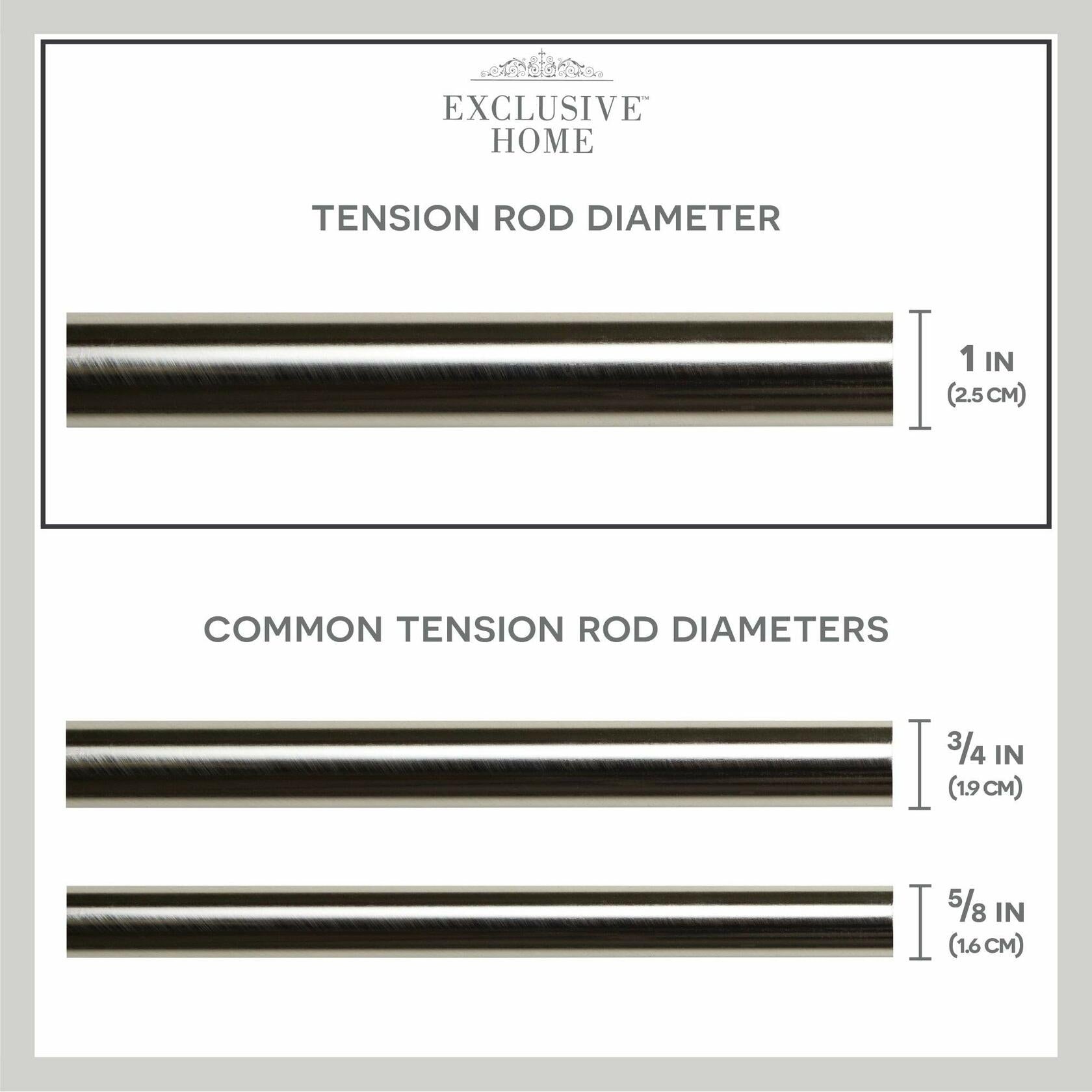 EXCLUSIVE HOME Tension Rod, Brushed Nickel, Adjustable 48"-84"