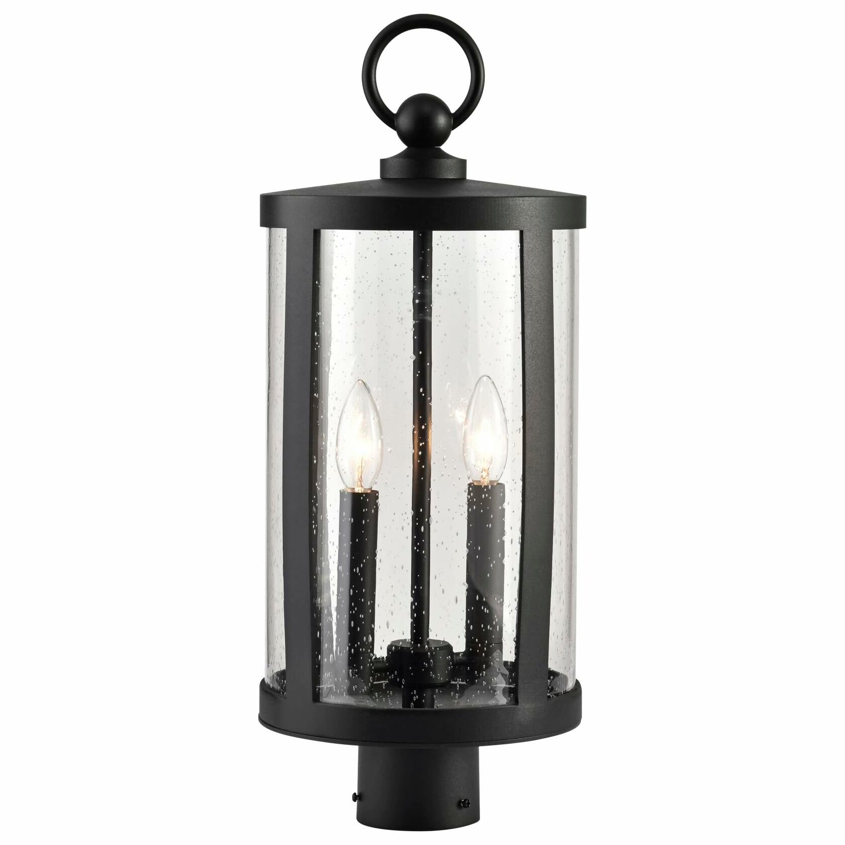 Nuvo Lighting 60711-2 Light 120 volt Matte Black Post Top Lantern (BROADSTONE 2 LT POST TOP (60-8114))