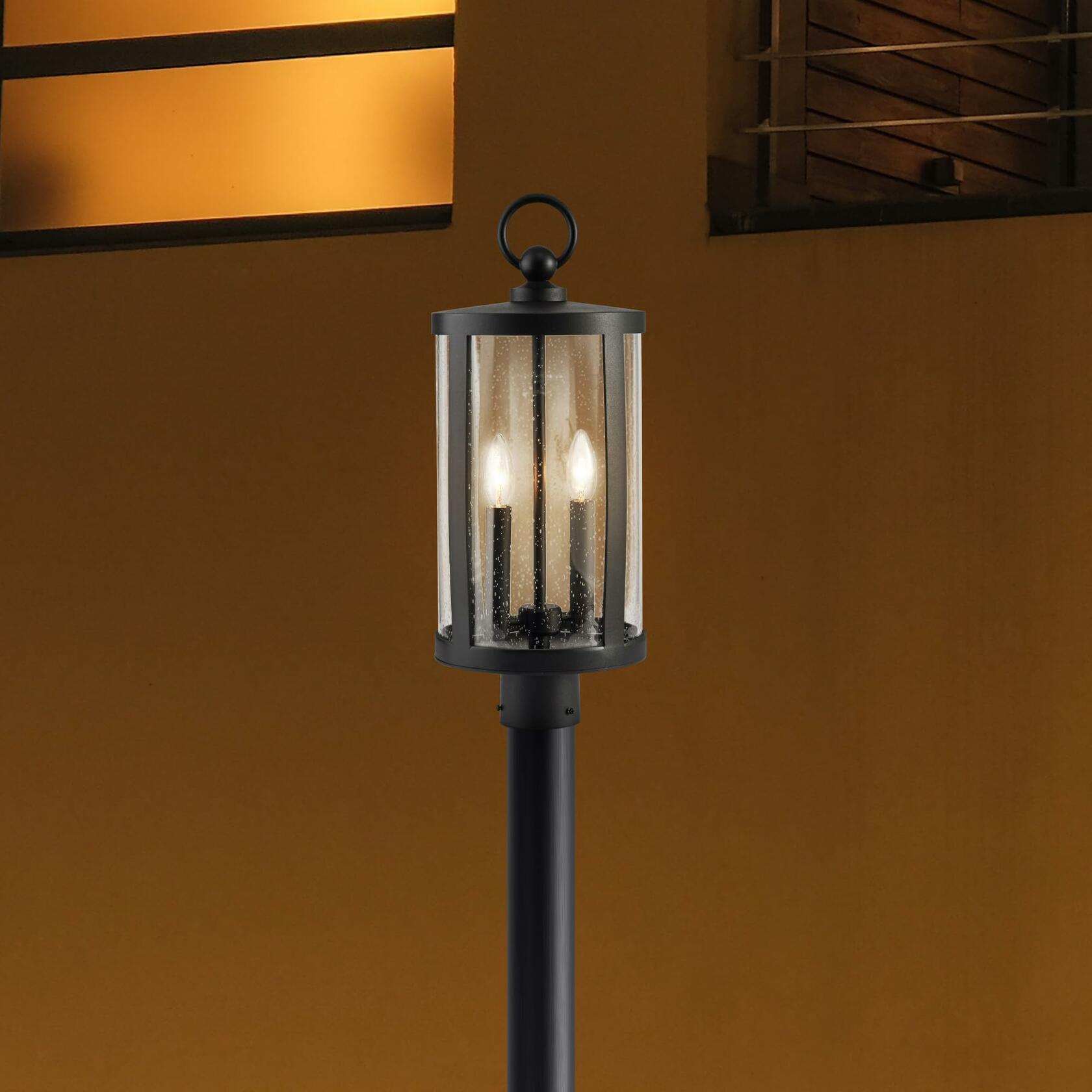 Nuvo Lighting 60711-2 Light 120 volt Matte Black Post Top Lantern (BROADSTONE 2 LT POST TOP (60-8114))