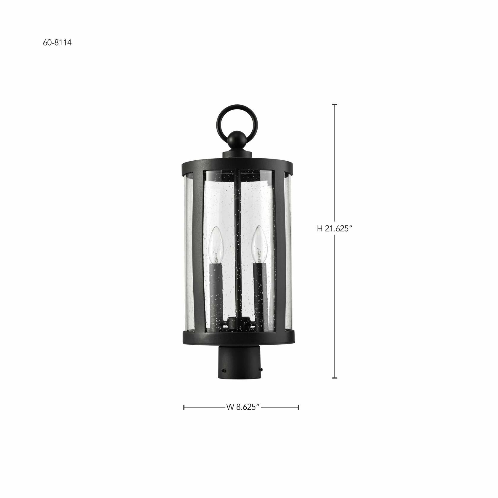 Nuvo Lighting 60711-2 Light 120 volt Matte Black Post Top Lantern (BROADSTONE 2 LT POST TOP (60-8114))
