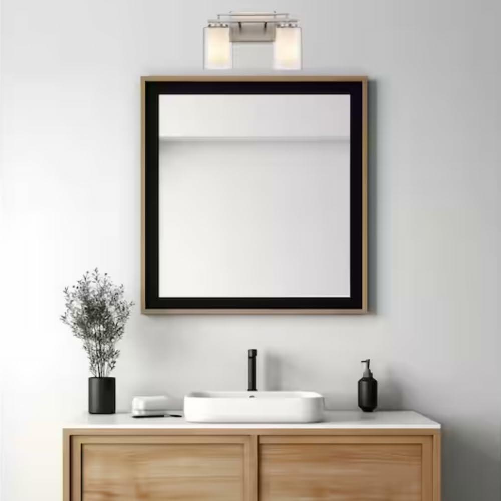 TRANS GLOBE 22484 BK I Lisbon Collection 32 Inch Four-Light Bathroom Vanity - in a Black Finish | Metal Housing I Clear & Frosted Shades I Modern Contemporary Light Fixture |