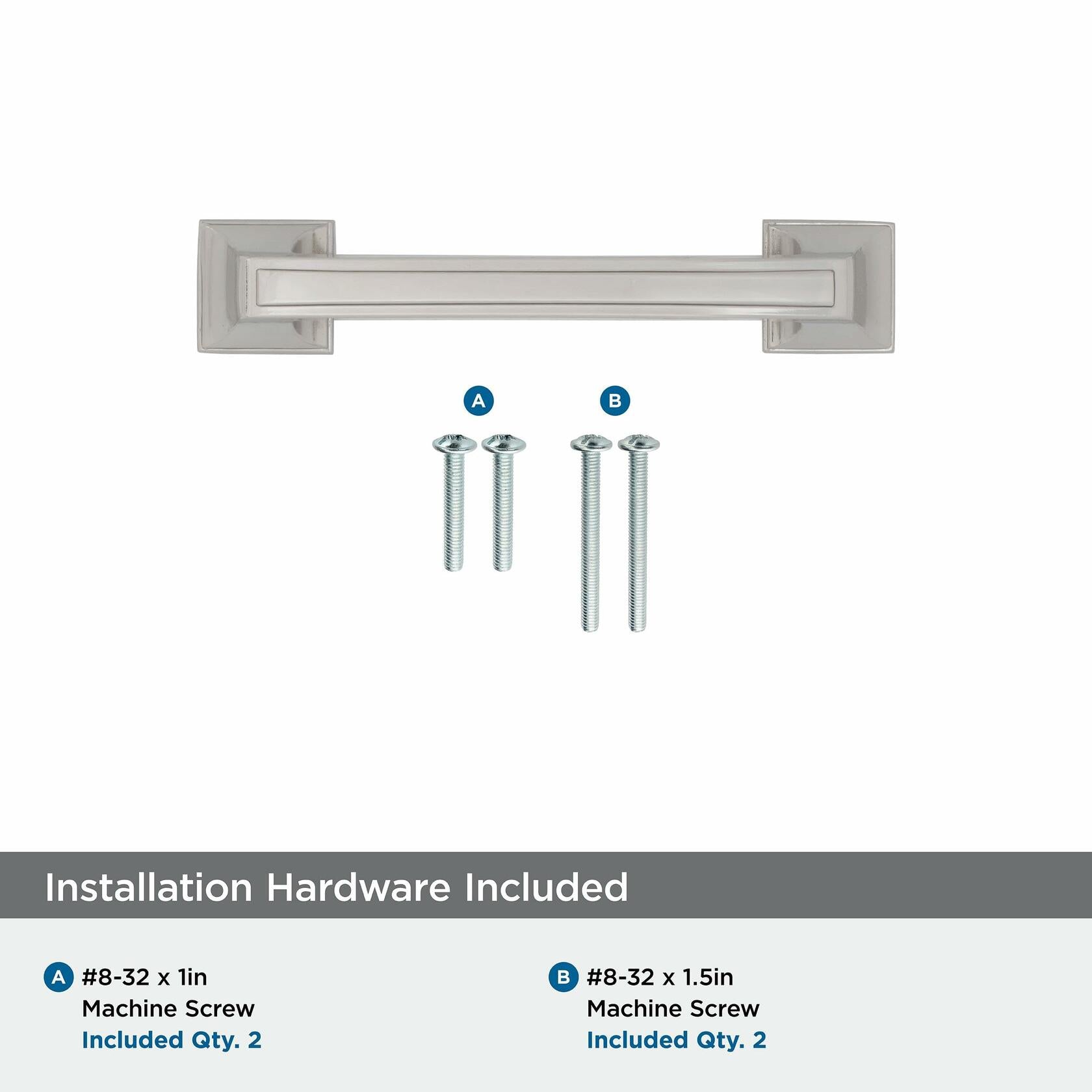 Amerock | Cabinet Pull | Polished Nickel | 3 inch (76 mm) Center to Center | Mulholland | 1 Pack | Drawer Pull | Drawer Handle | Cabinet Hardware