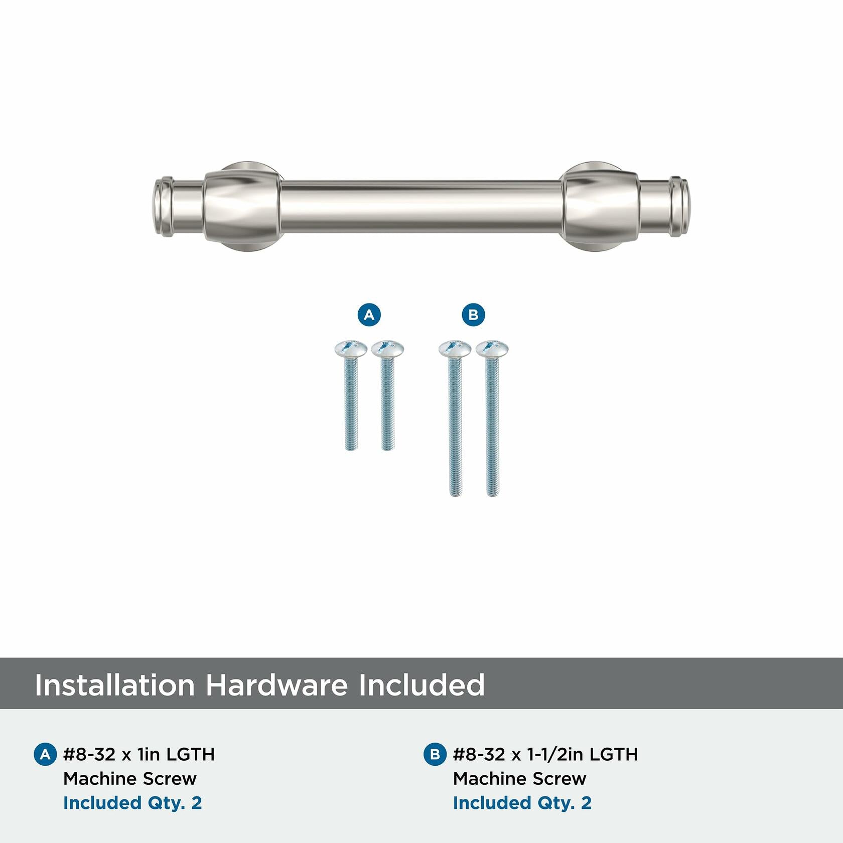 Amerock BP36770PN | Winsome 3 inch (76mm) Center-to-Center Polished Nickel Cabinet Pull | Kitchen Cabinet Hardware | Furniture Hardware | Drawer Handle