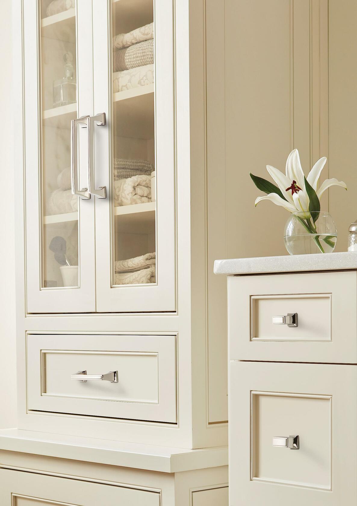 Amerock | Cabinet Pull | Polished Nickel | 3 inch (76 mm) Center to Center | Mulholland | 1 Pack | Drawer Pull | Drawer Handle | Cabinet Hardware