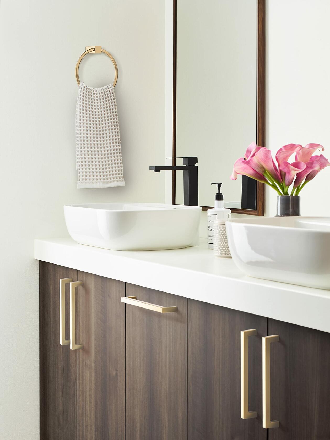 Amerock | Cabinet Pull | Champagne Bronze | 8-13/16 inch (224 mm) Center-to-Center | Monument | 1 Pack | Drawer Pull | Cabinet Handle | Cabinet Hardware