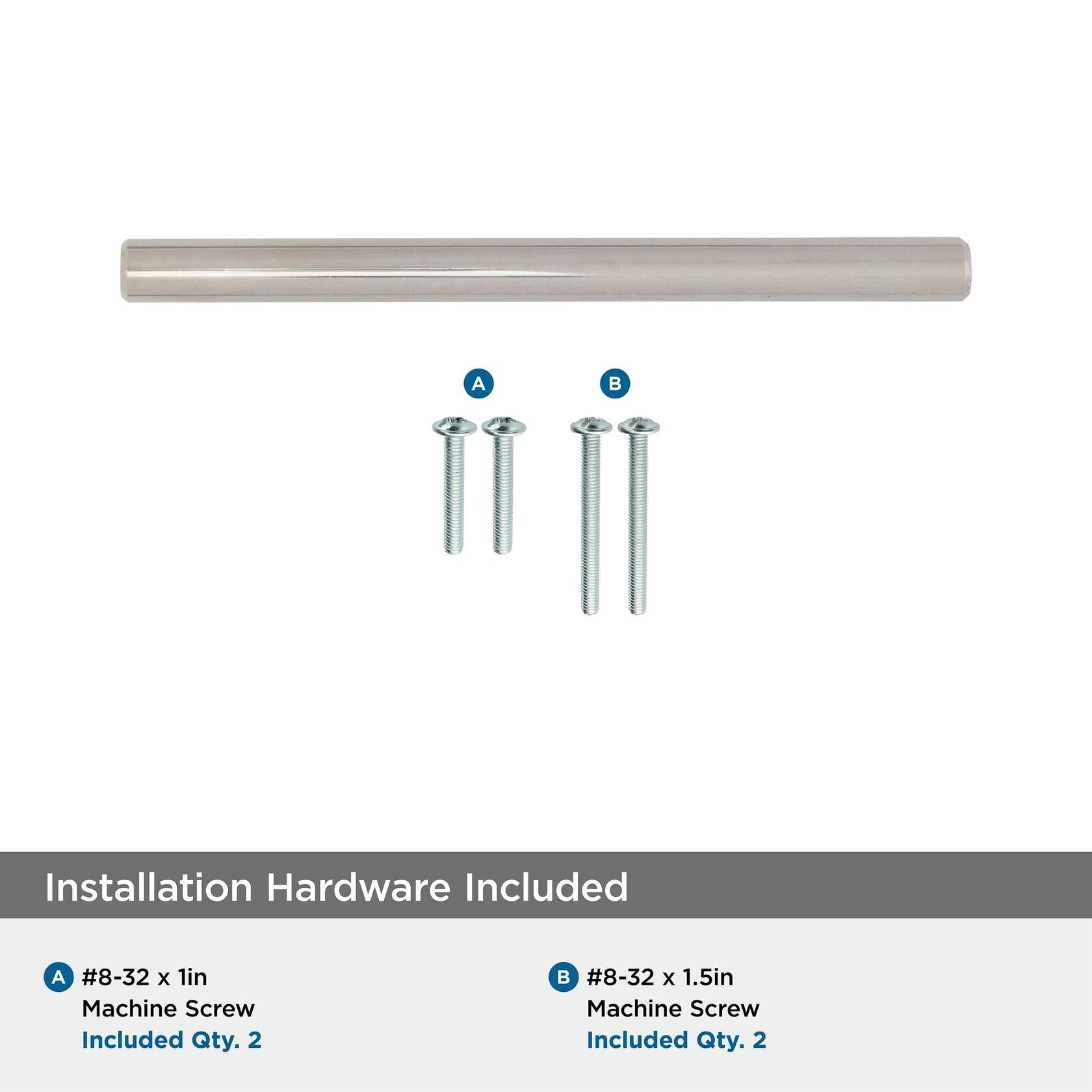 Amerock | Cabinet Pull | Polished Nickel | 3-3/4 inch (96 mm) Center to Center | Bar Pulls | 1 Pack | Drawer Pull | Drawer Handle | Cabinet Hardware