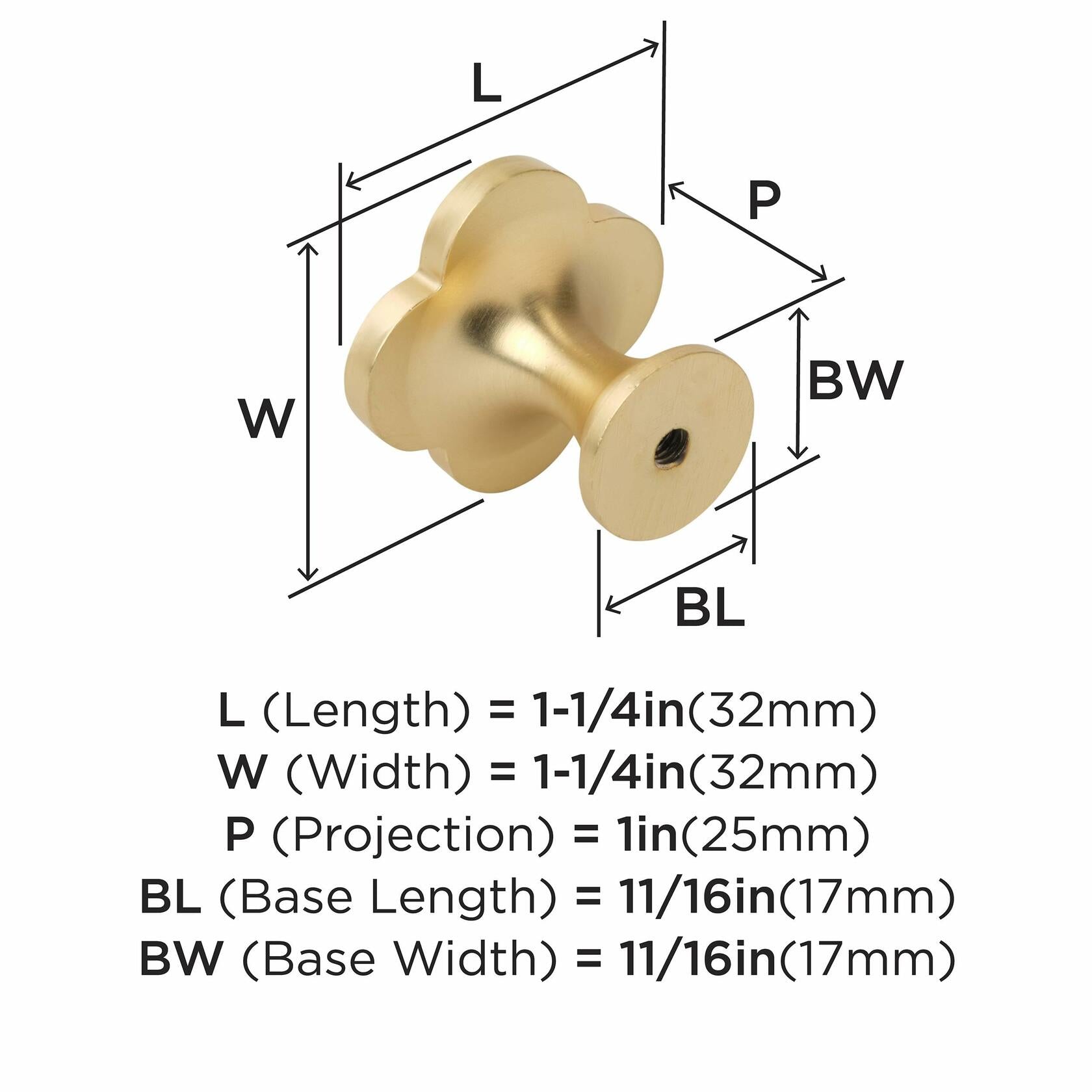 Amerock 2PK36970MOP Accents Clover Cabinet Knob | Furniture Knob | 1-1/4 inch (32mm) Length Gold/Mother of Pearl Decorative Drawer Pull