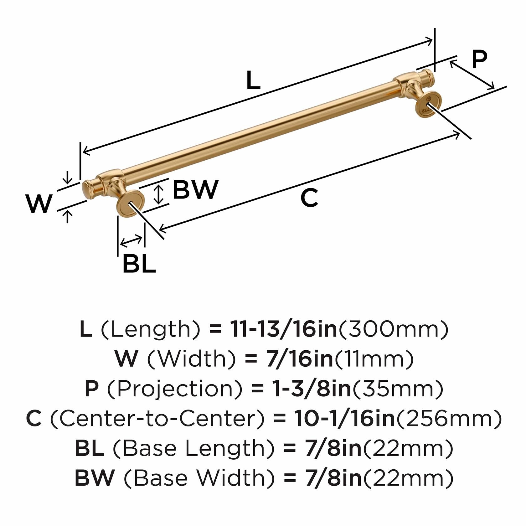 Amerock Winsome 10-1/16 inch (256mm) Center-to-Center Champagne Bronze Cabinet Pull, BP36772CZ