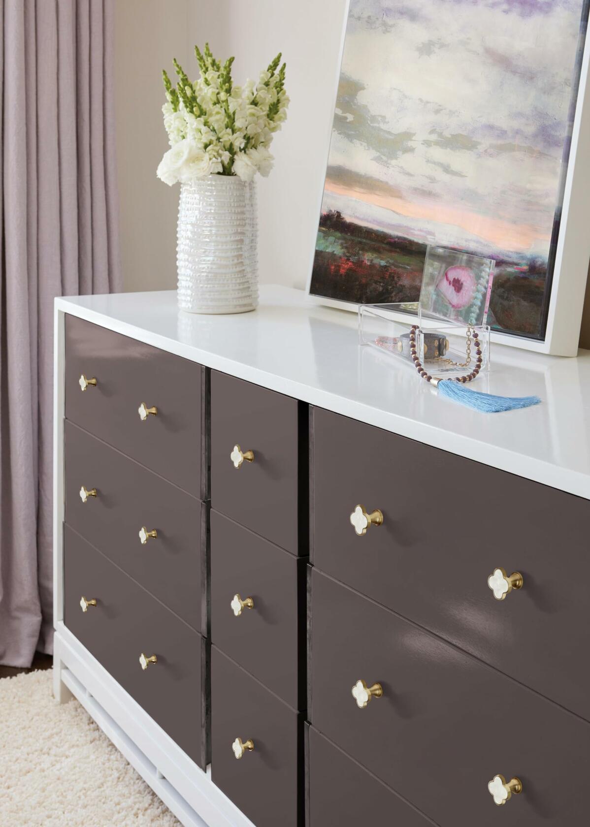 Amerock 2PK36970MOP Accents Clover Cabinet Knob | Furniture Knob | 1-1/4 inch (32mm) Length Gold/Mother of Pearl Decorative Drawer Pull