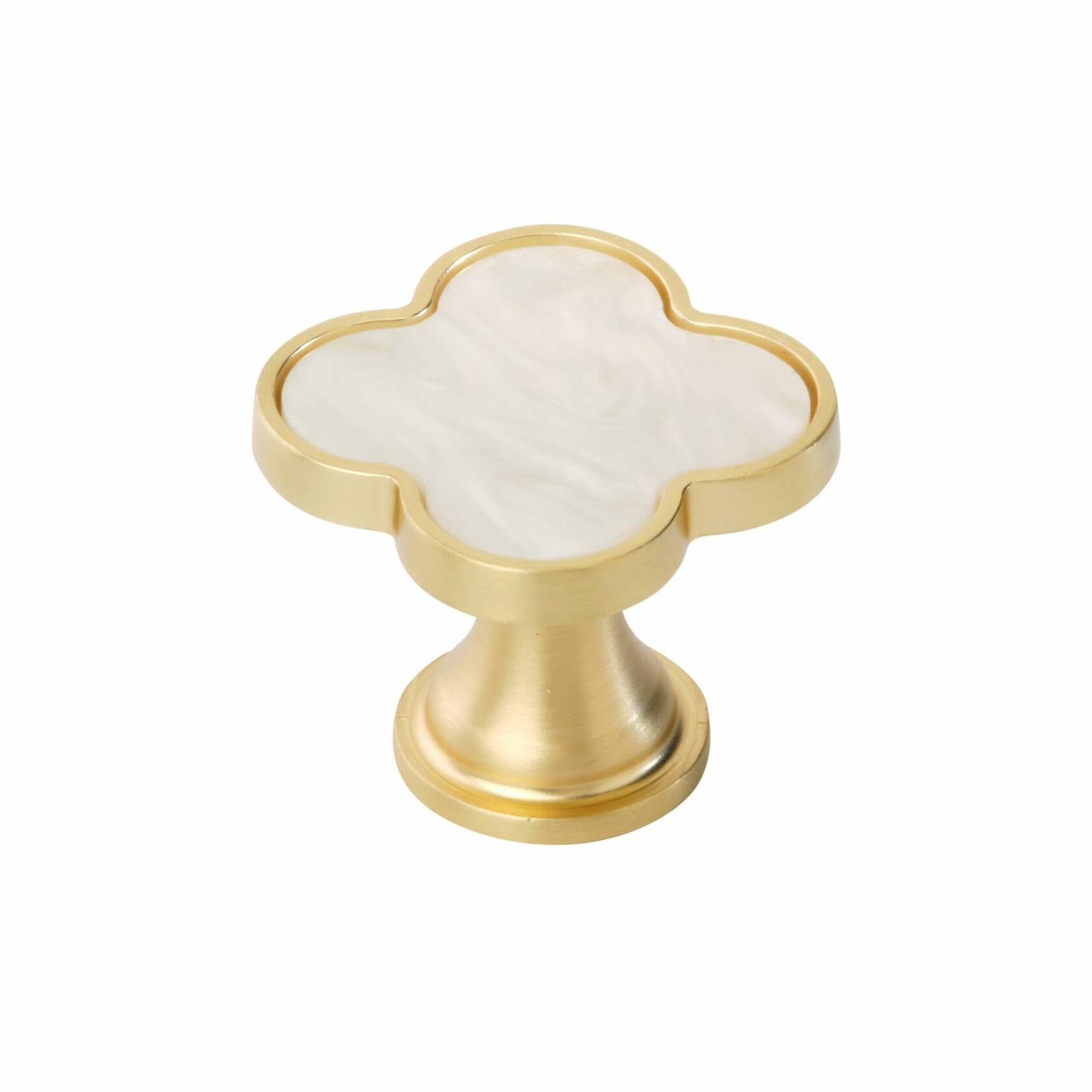 Amerock 2PK36970MOP Accents Clover Cabinet Knob | Furniture Knob | 1-1/4 inch (32mm) Length Gold/Mother of Pearl Decorative Drawer Pull