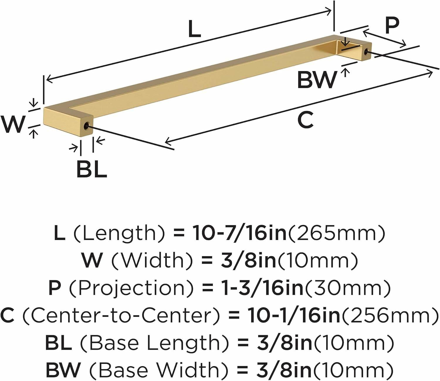 Amerock BP36910CZ | Champagne Bronze Cabinet Pull | 10-1/16 in (256 mm) Center-to-Center Cabinet Handle | Monument | Drawer Pull | Kitchen Cabinet Handle | Furniture Hardware