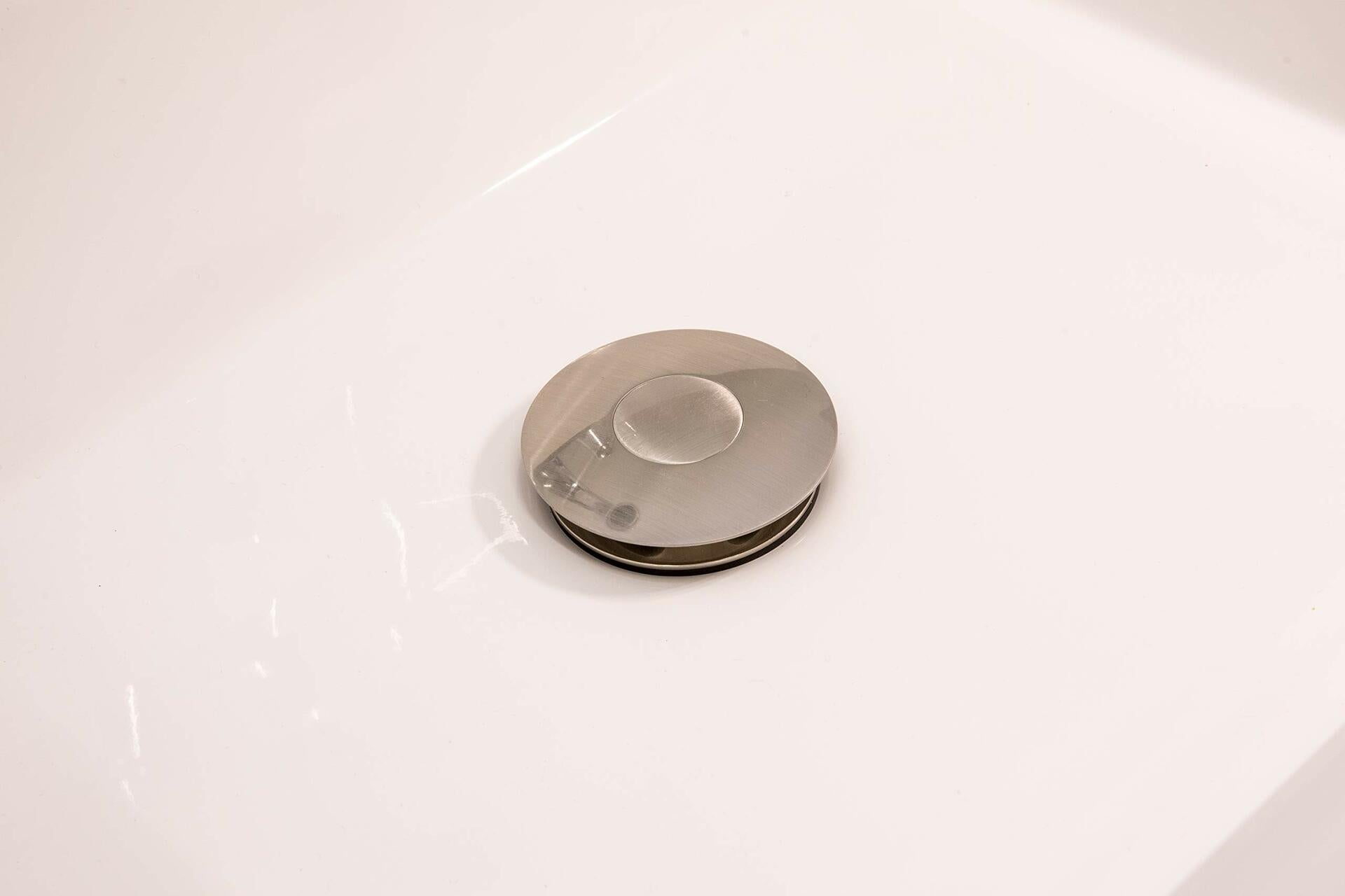 Keeney K820-76BN Universal Push Button Bathroom Sink Drain Without Overflow - Brushed Nickel