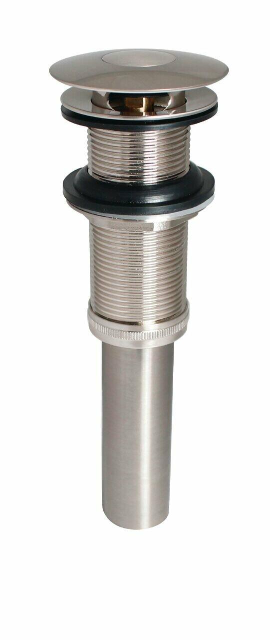 Keeney K820-76BN Universal Push Button Bathroom Sink Drain Without Overflow - Brushed Nickel