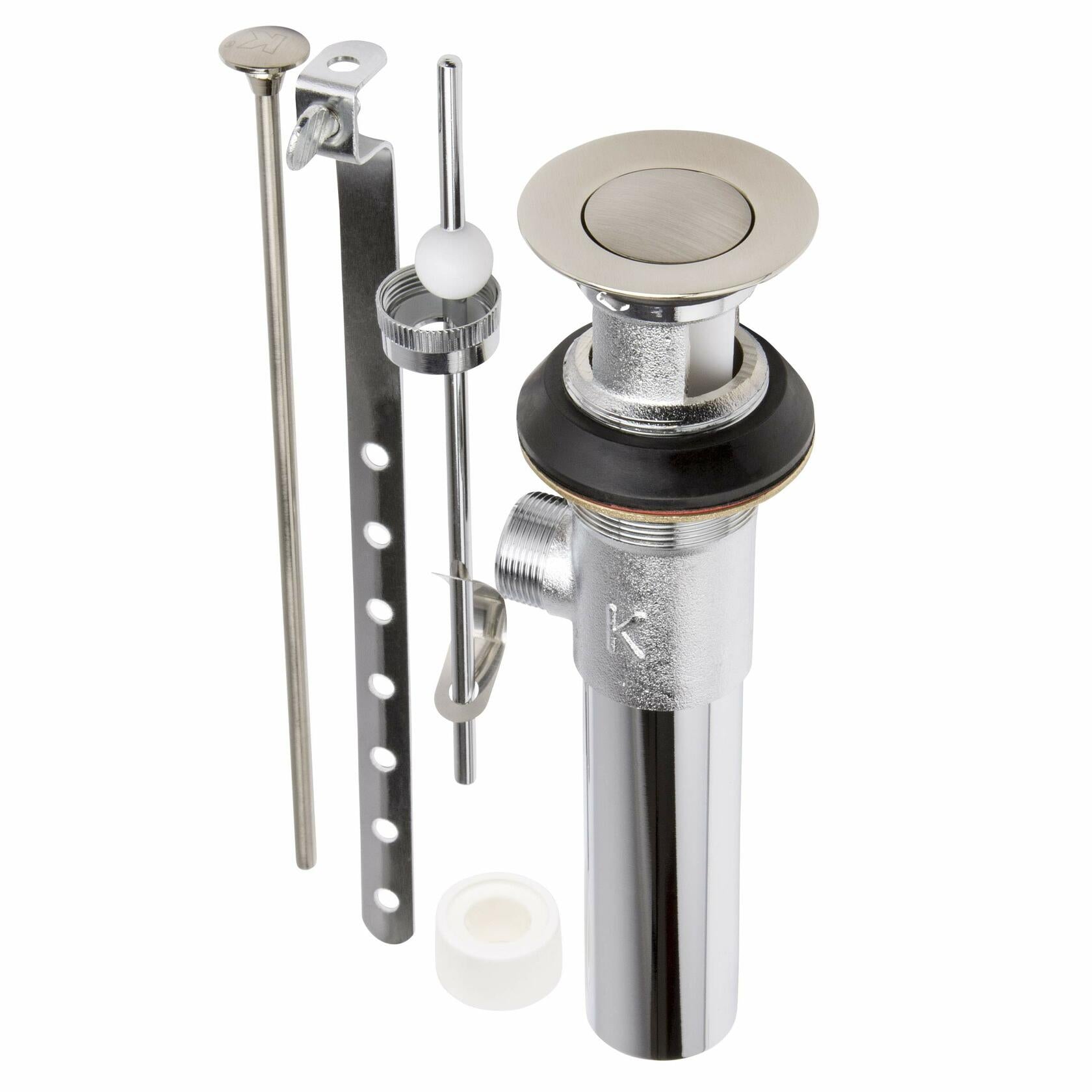 Plumb Pak Keeney K820-77BN Bathroom Sink Mechanical Pop Up Drain, Brushed Nickel, 1-1/4" x 4"