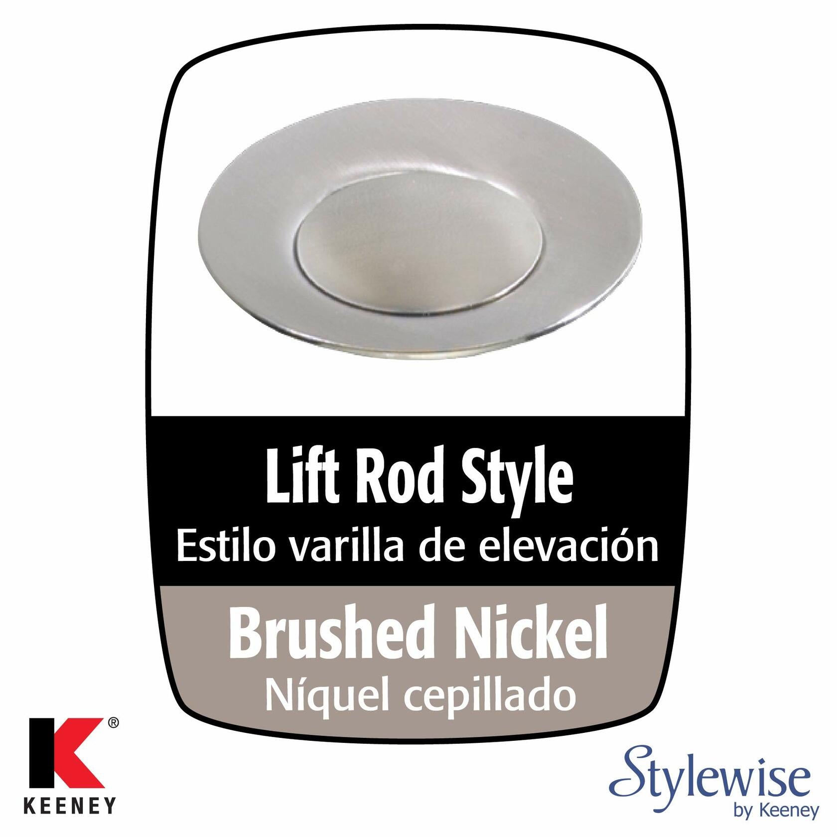 Plumb Pak Keeney K820-77BN Bathroom Sink Mechanical Pop Up Drain, Brushed Nickel, 1-1/4" x 4"