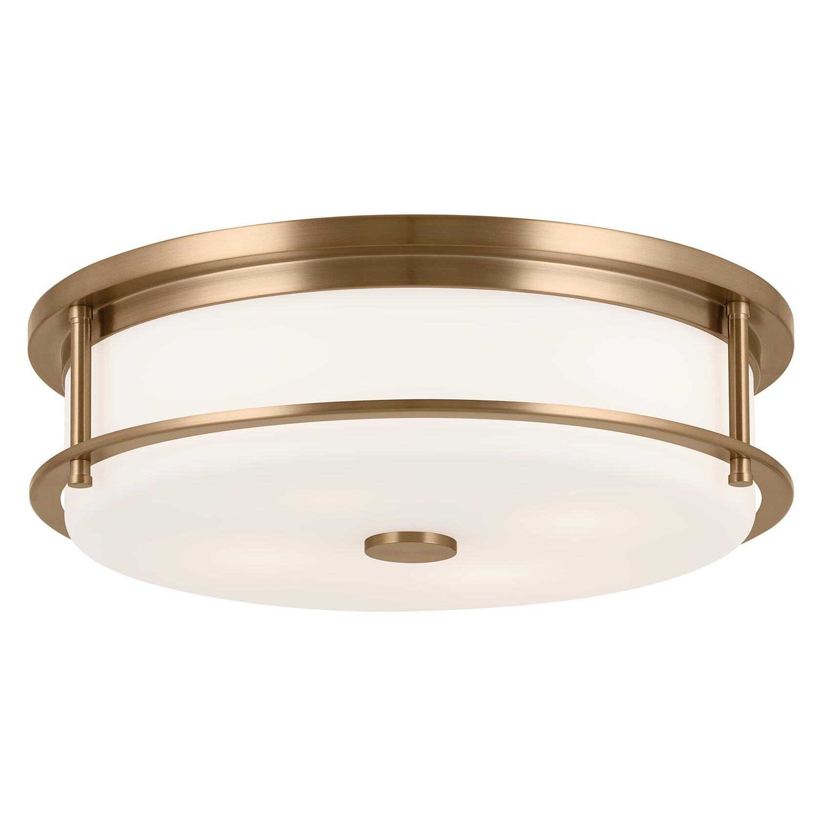 Kichler Brit 52597CPZ Flush Mount 4-Light 18? with Satin Etched Cased Opal Glass in Champagne Bronze