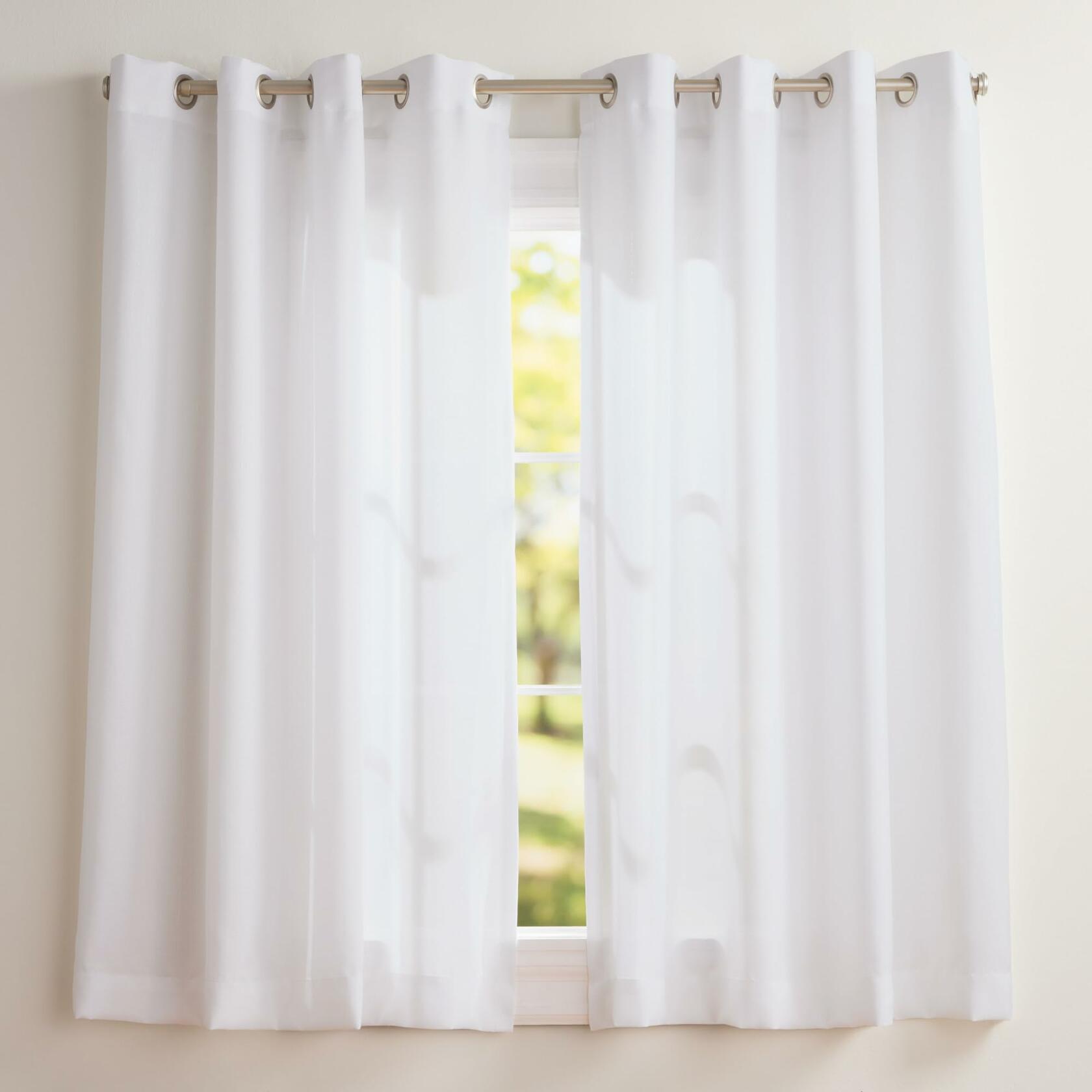 Exclusive Home Loha Linen Grommet Top Curtain Panel Pair, 54"x63", Winter White