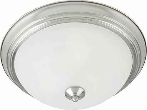 Maxim Essentials 583X 2 Light 13.5 Inch Wide Transitional Flush Mount with Satin Nickel Finish and Marble Glass