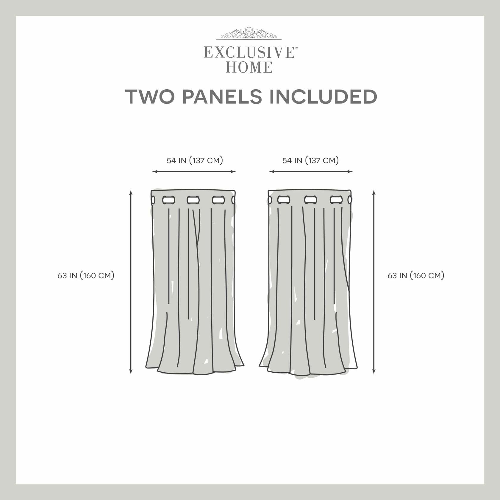 Exclusive Home Loha Linen Grommet Top Curtain Panel Pair, 54"x63", Winter White