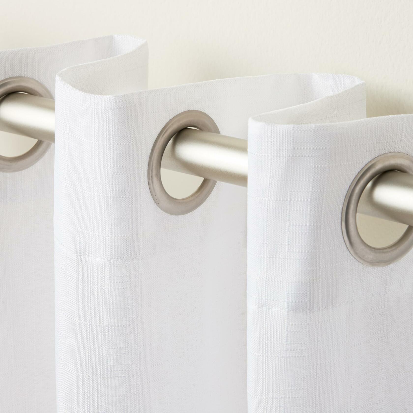 Exclusive Home Loha Linen Grommet Top Curtain Panel Pair, 54"x63", Winter White