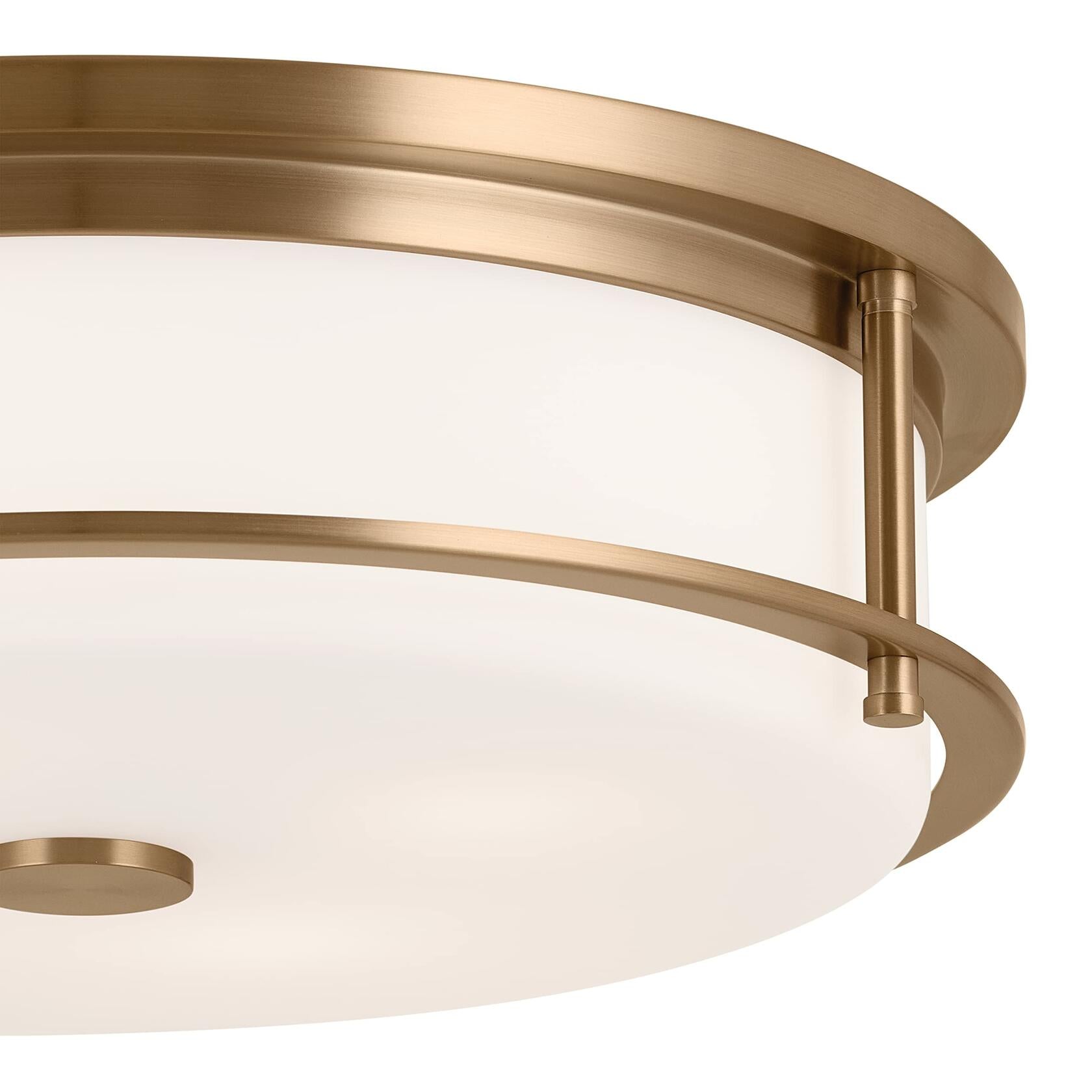 Kichler Brit 52597CPZ Flush Mount 4-Light 18? with Satin Etched Cased Opal Glass in Champagne Bronze