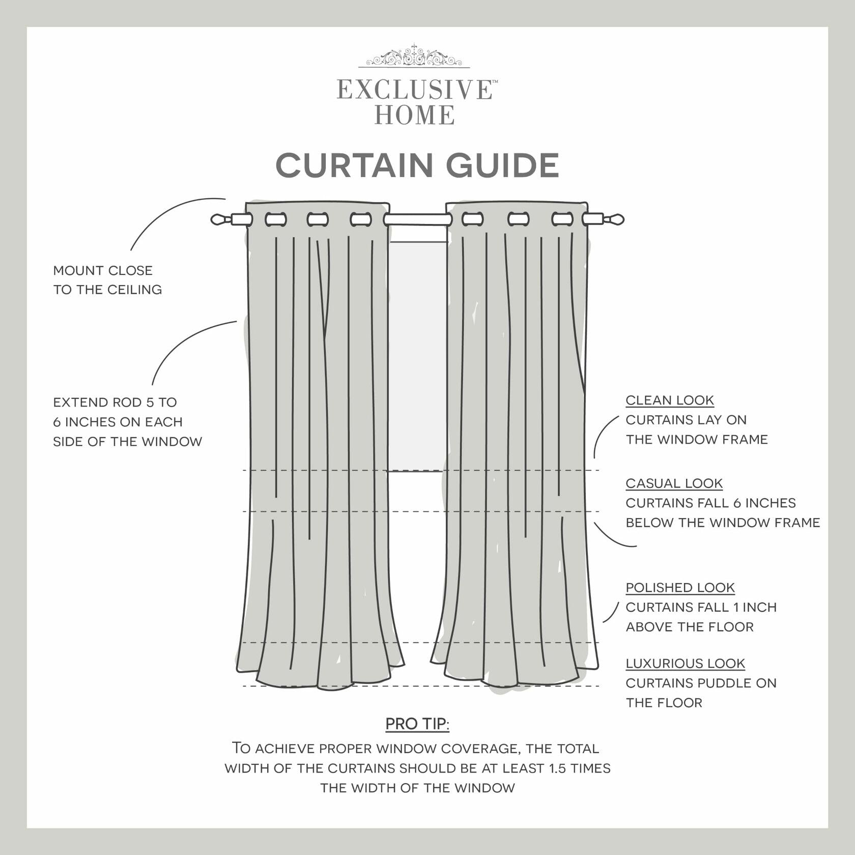 Exclusive Home Loha Linen Grommet Top Curtain Panel Pair, 54"x63", Winter White