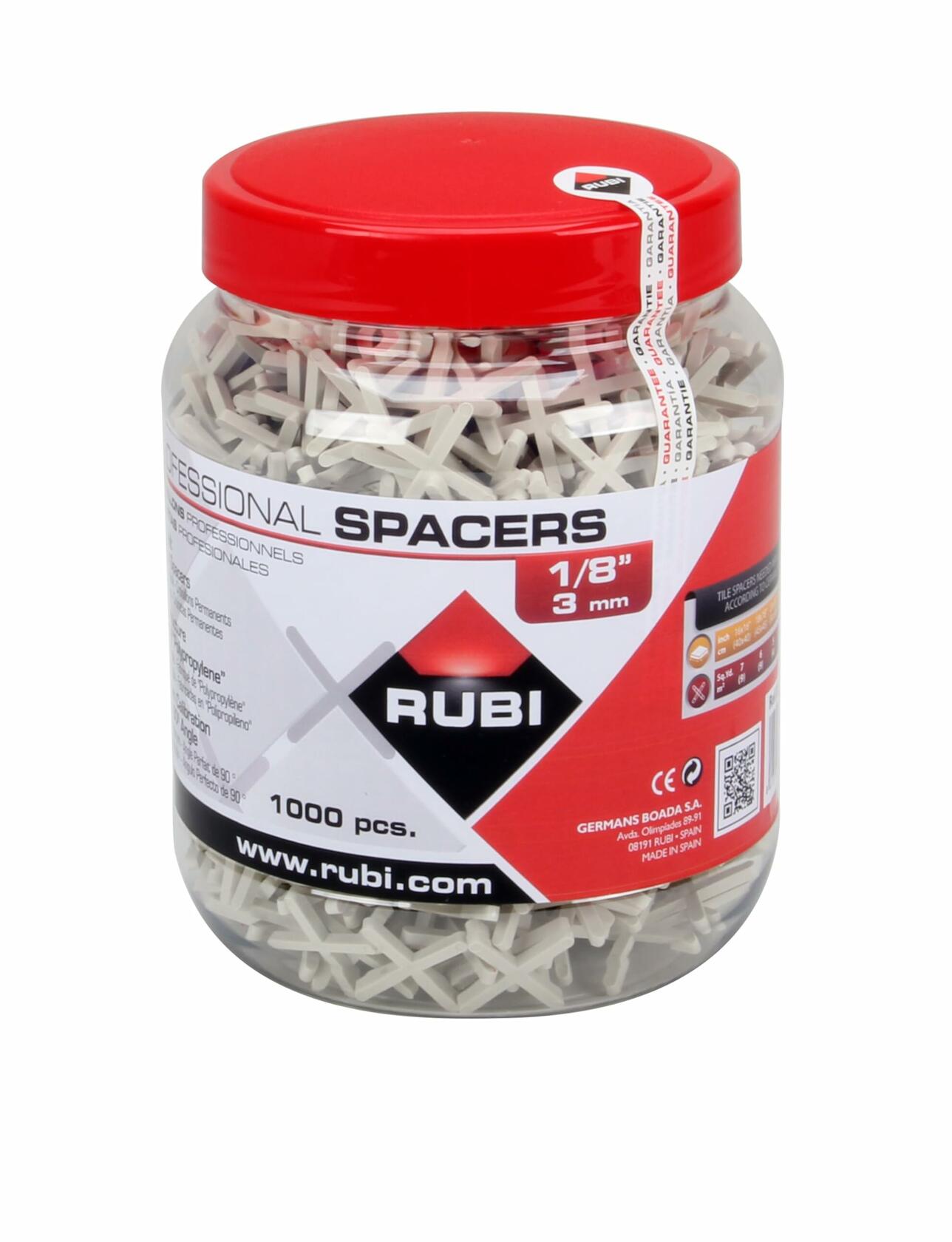 Tile Spacer 1/8" (3 mm) Jar 1000 Pieces for Precise Wall & Floor Tile Installation | High-Quality, Impurity-Free Material for Minimal Joints