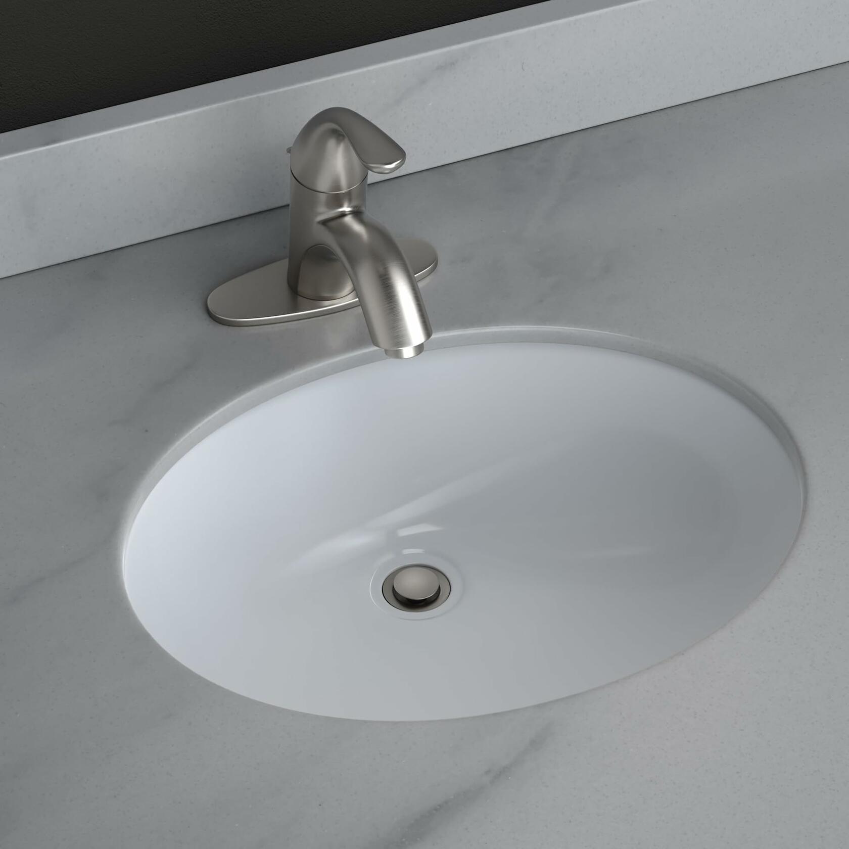 PROFLO PF1512U Comstock 17" Oval Vitreous China Undermount Bathroom Sink with Overflow - White
