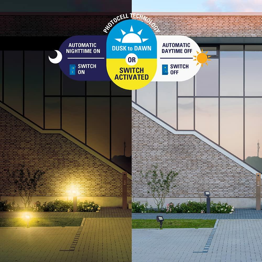 HALO Outdoor Integrated LED Large Floodlight, Bronze Finish, Selectable CCT 3000/4000/5000K, 10000 Max lumens, Dusk to Dawn