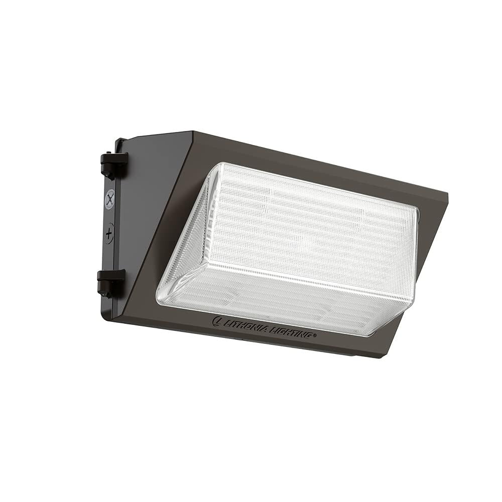 Lithonia Lighting 17" LED Wall Pack Outdoor Light Fixture, 3-Way Selectable CCT 3000K/4000K/5000K, Adjustable Lumens, Dusk to Dawn Photocell, UVOLT, Bronze (TWR2 LED ALO SWW2 UVOLT PE DDBTXD)