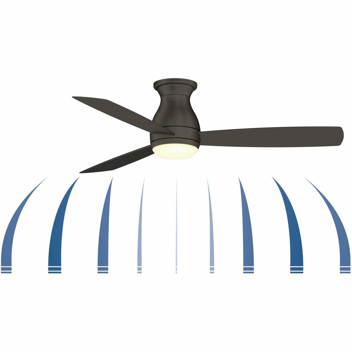 Fanimation Hugh 3 Blade Ceiling Fan 11.74 Inches Tall and 52 Inches Wide with Black Finish and Black Blades