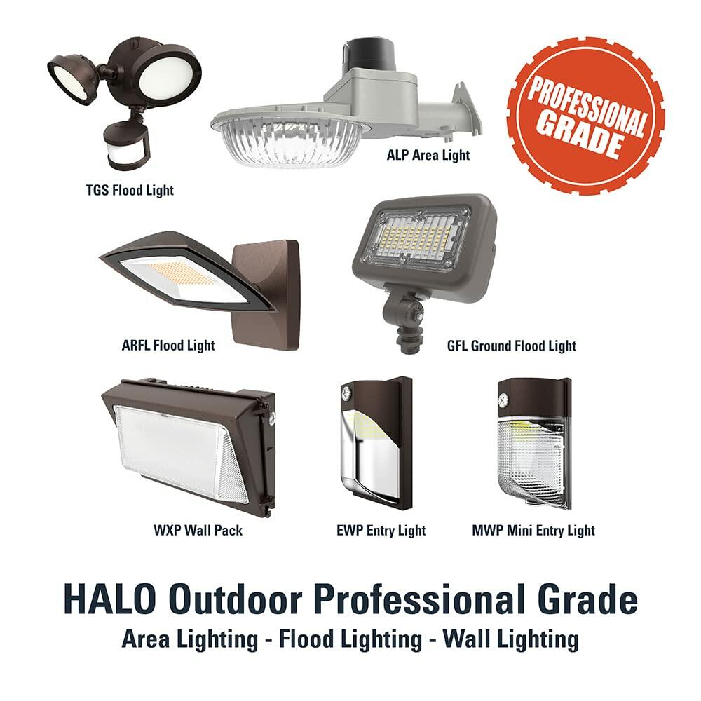 HALO Outdoor Integrated LED Large Floodlight, Bronze Finish, Selectable CCT 3000/4000/5000K, 10000 Max lumens, Dusk to Dawn