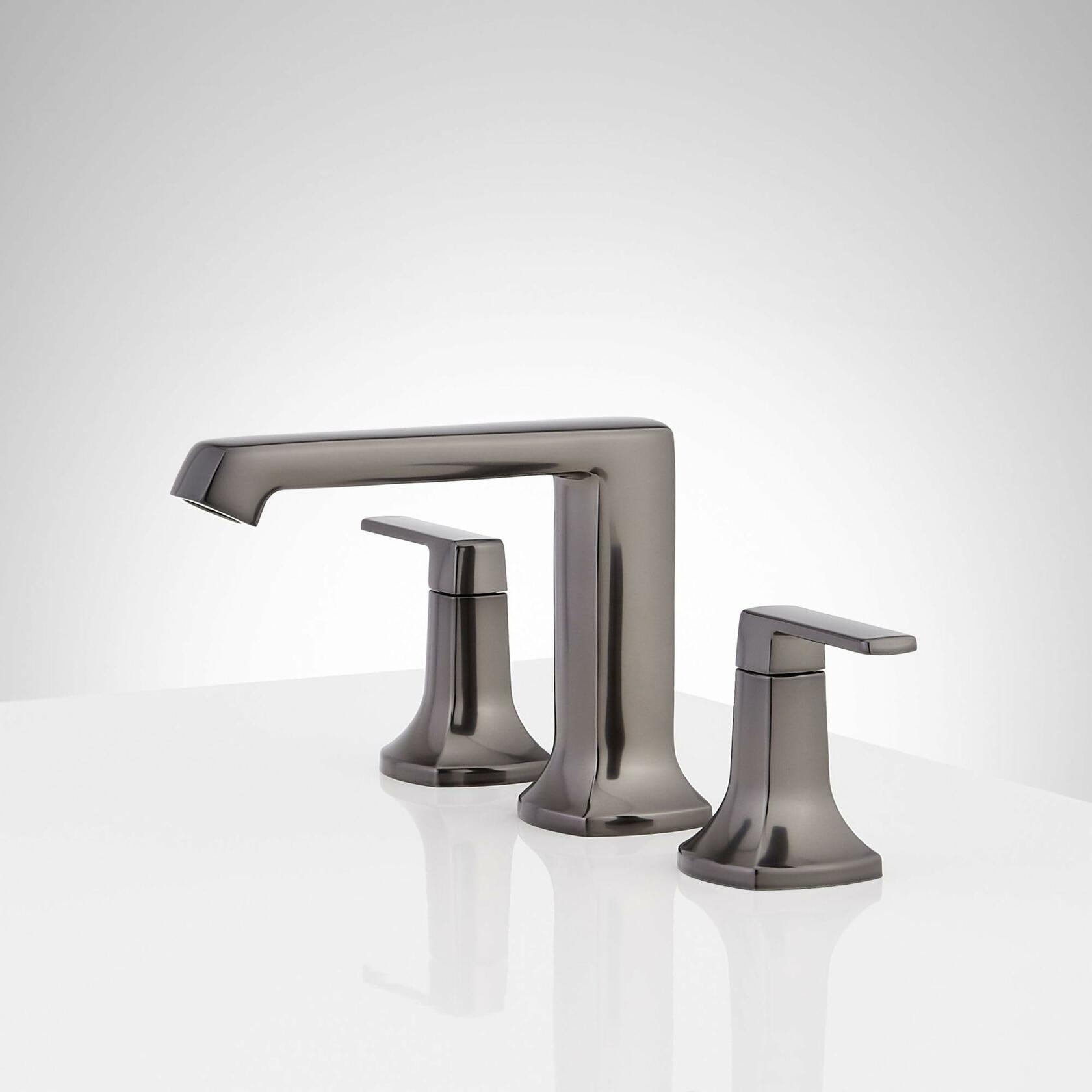 Signature Hardware 953982 Sefina 1.2 GPM Widespread Bathroom Faucet with Pop-Up Drain Assembly - Gunmetal
