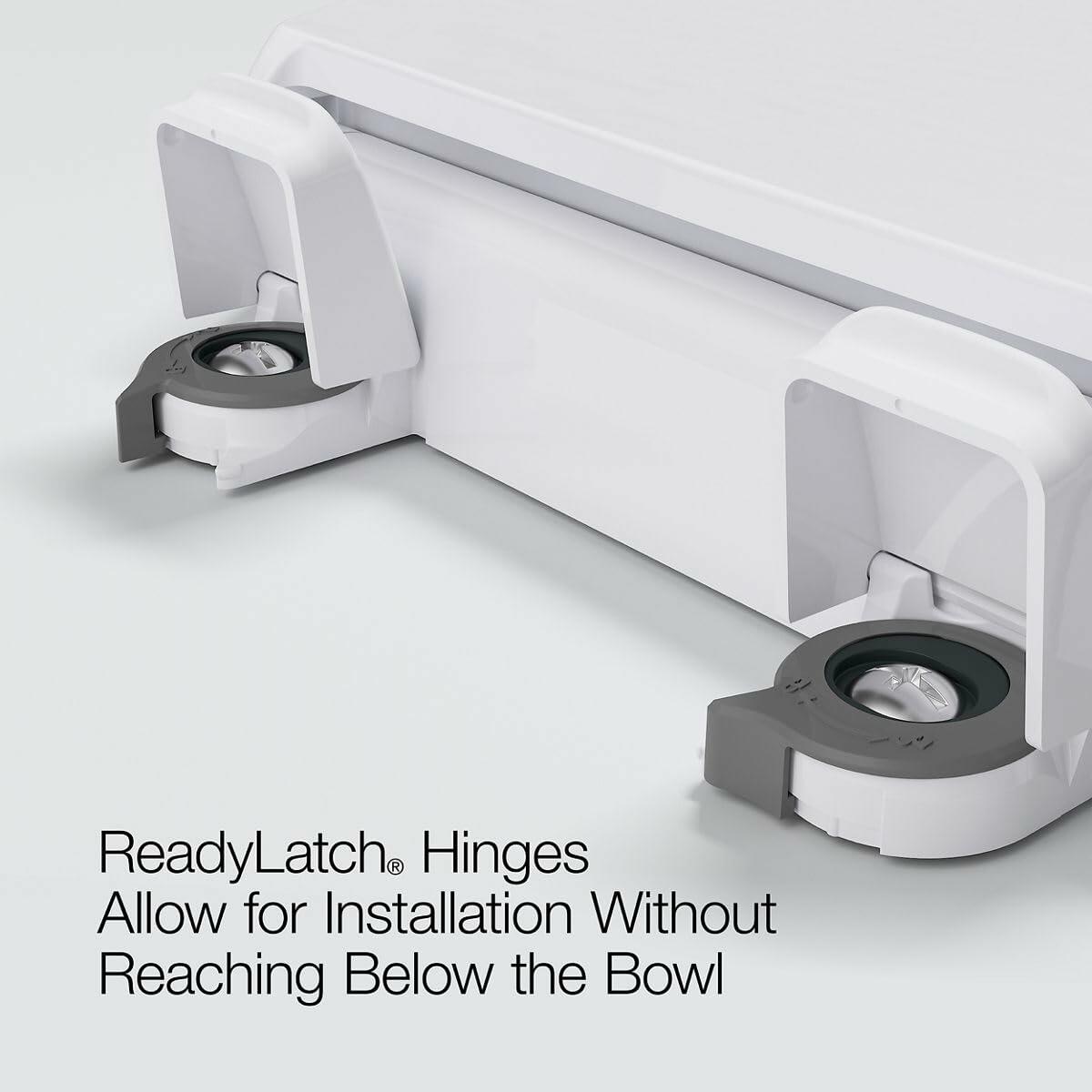 KOHLER 4636-RL-47 Cachet ReadyLatch Elongated Toilet Seat Slow Close, Soft Close Toilet Seat Quiet Lid, Contoured Grip-Tight Bumpers Installation Hardware, Apartment Essentials. Almond