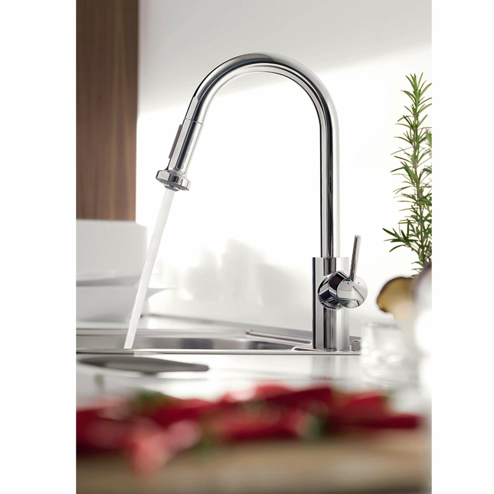 hansgrohe Talis S² Chrome High Arc Kitchen Faucet, Kitchen Faucets with Pull Down Sprayer, Faucet for Kitchen Sink, Magnetic Docking Spray Head, Chrome 14877001