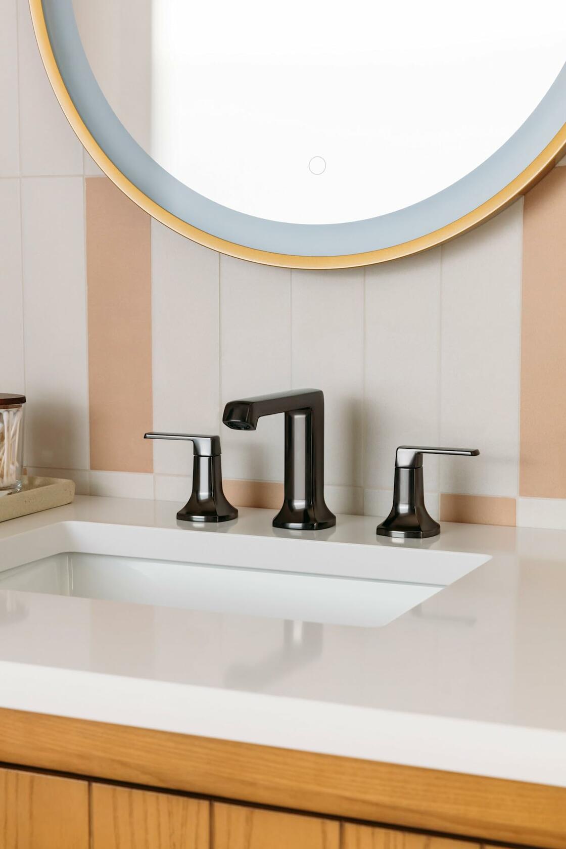 Signature Hardware 953982 Sefina 1.2 GPM Widespread Bathroom Faucet with Pop-Up Drain Assembly - Gunmetal