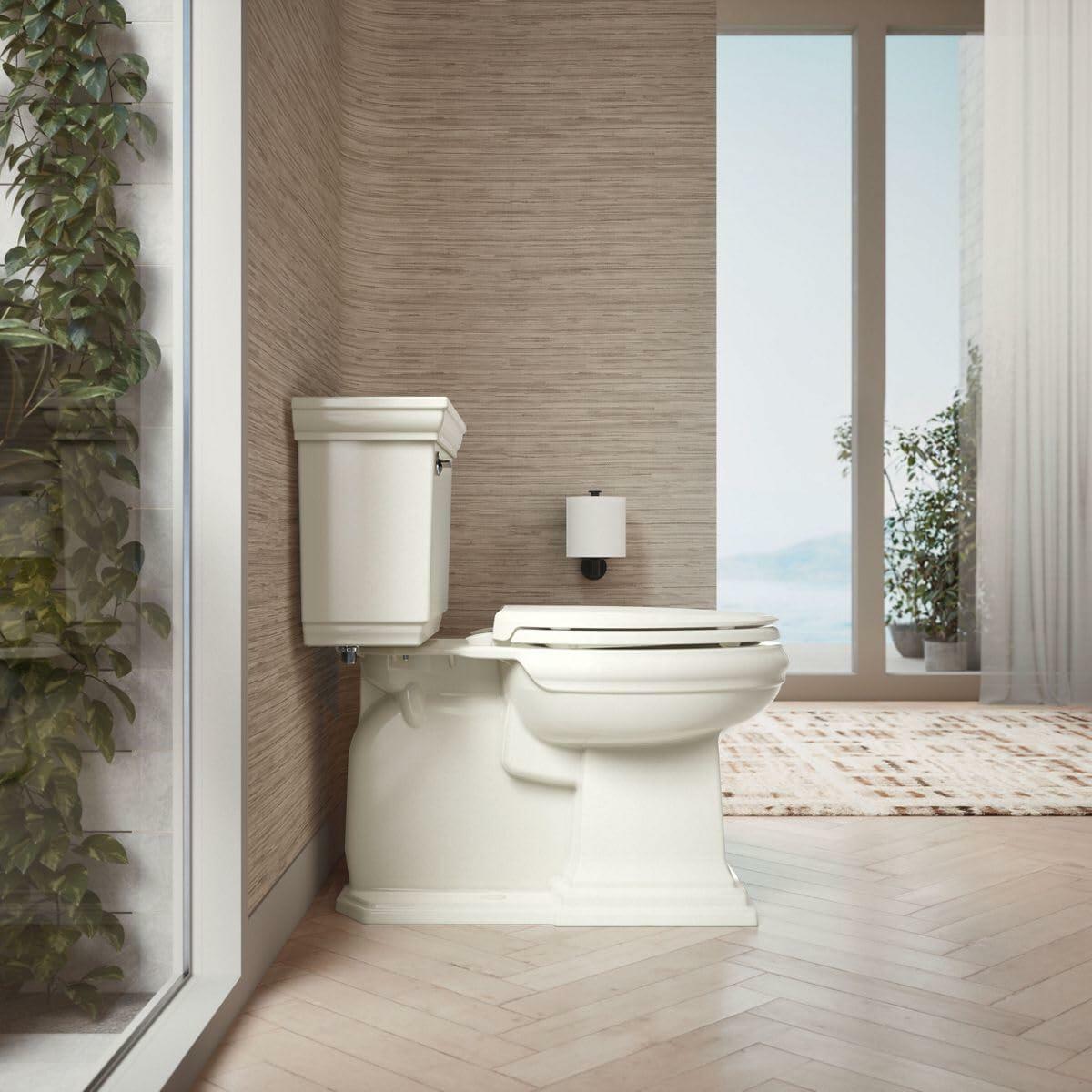 KOHLER 4636-RL-47 Cachet ReadyLatch Elongated Toilet Seat Slow Close, Soft Close Toilet Seat Quiet Lid, Contoured Grip-Tight Bumpers Installation Hardware, Apartment Essentials. Almond