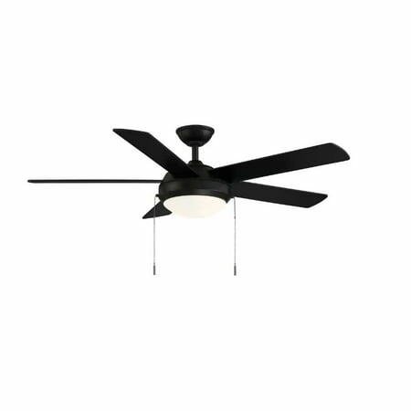 Hampton Bay Claret 52 in. Indoor Matte Black Ceiling Fan with Light Kit
