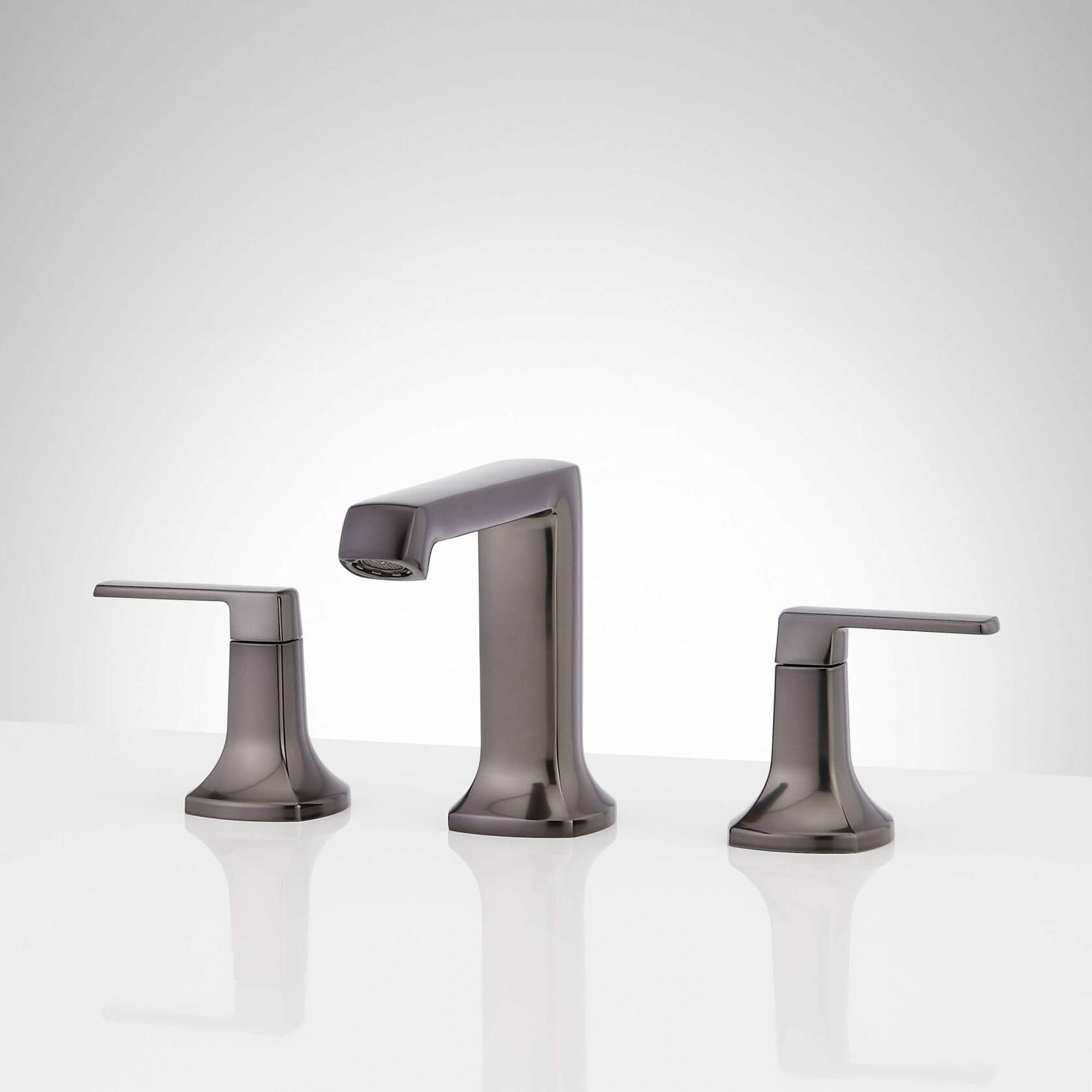 Signature Hardware 953982 Sefina 1.2 GPM Widespread Bathroom Faucet with Pop-Up Drain Assembly - Gunmetal