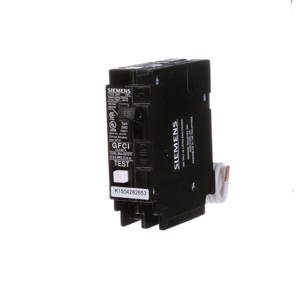 Siemens 15 amps GFCI Single Pole Circuit Breaker