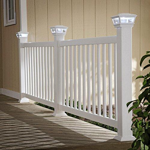 White Solar LED Post Light Cap 4.5" x 4.5" for Bridges, Fences, Decks, & Posts