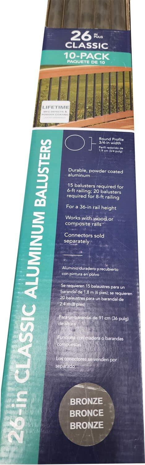 Deckorators Bronze Deck Round Classic Railing Balusters Pack of 10