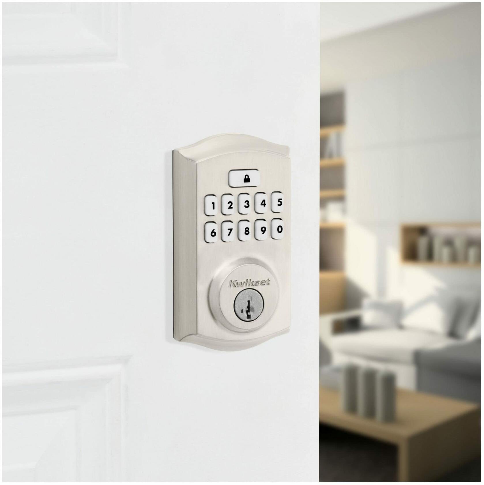 Kwikset 9260TRL-15S Traditional SmartCode Keypad Electronic Deadbolt SmartKey Satin Nickel Finish